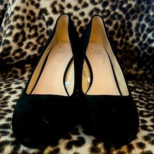 A New Day slip on black suede wedge size 8-1/2